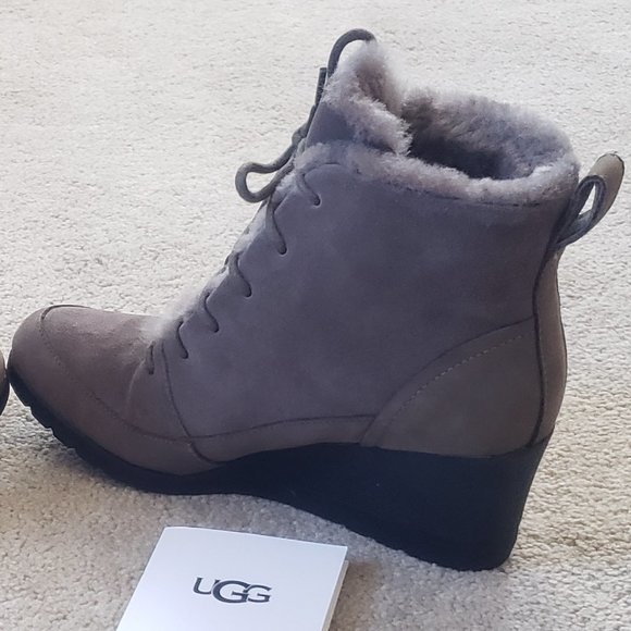 UGG Bridgit Ankle Wedge Boots in Mole - Picture 9 of 10